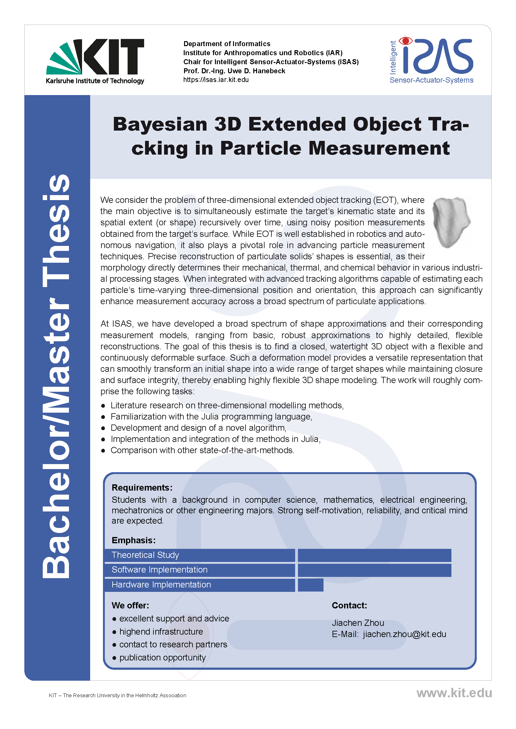 Bayesian 3D Extended Object Tracking
in Particle Measurement