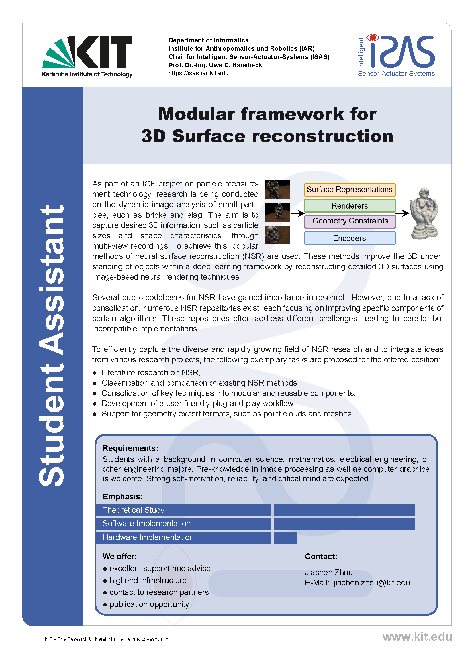 Modular framework for
3D Surface reconstruction