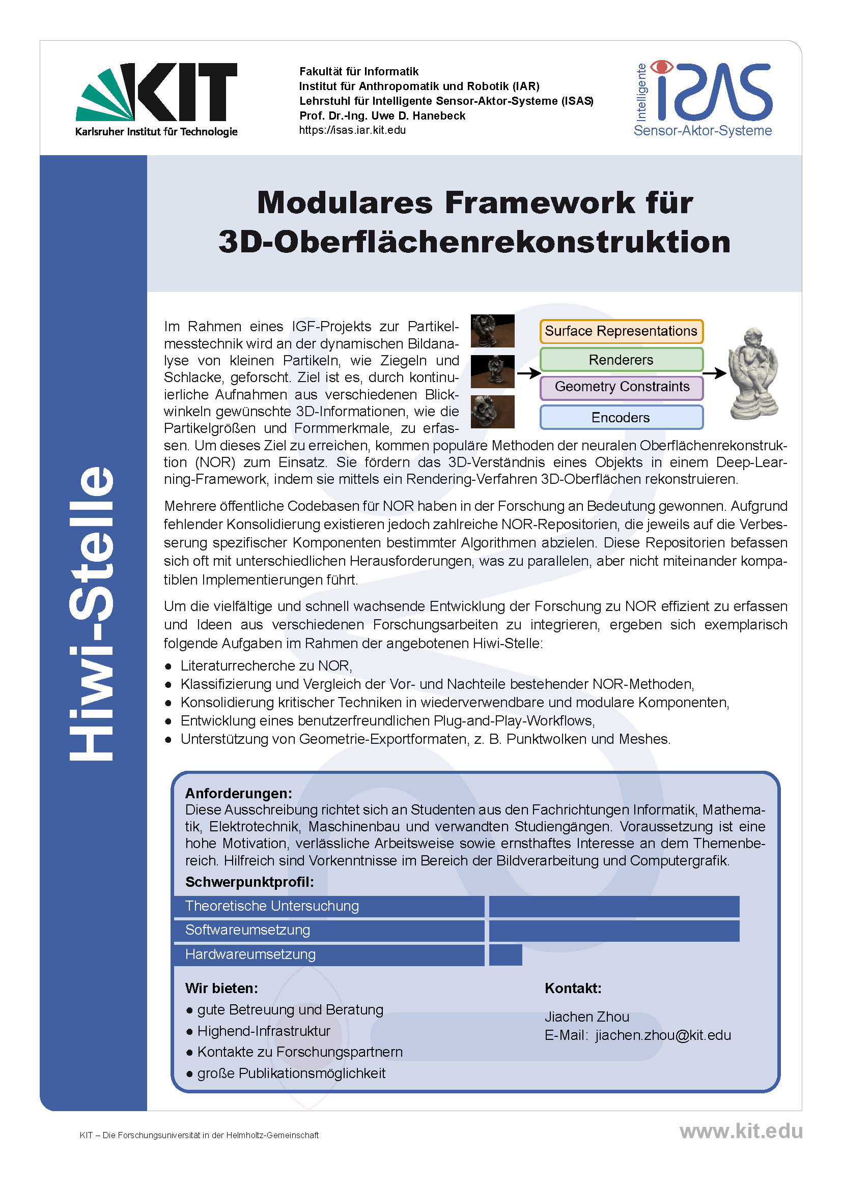 Modulares Framework für
3D-Oberflächenrekonstruktion