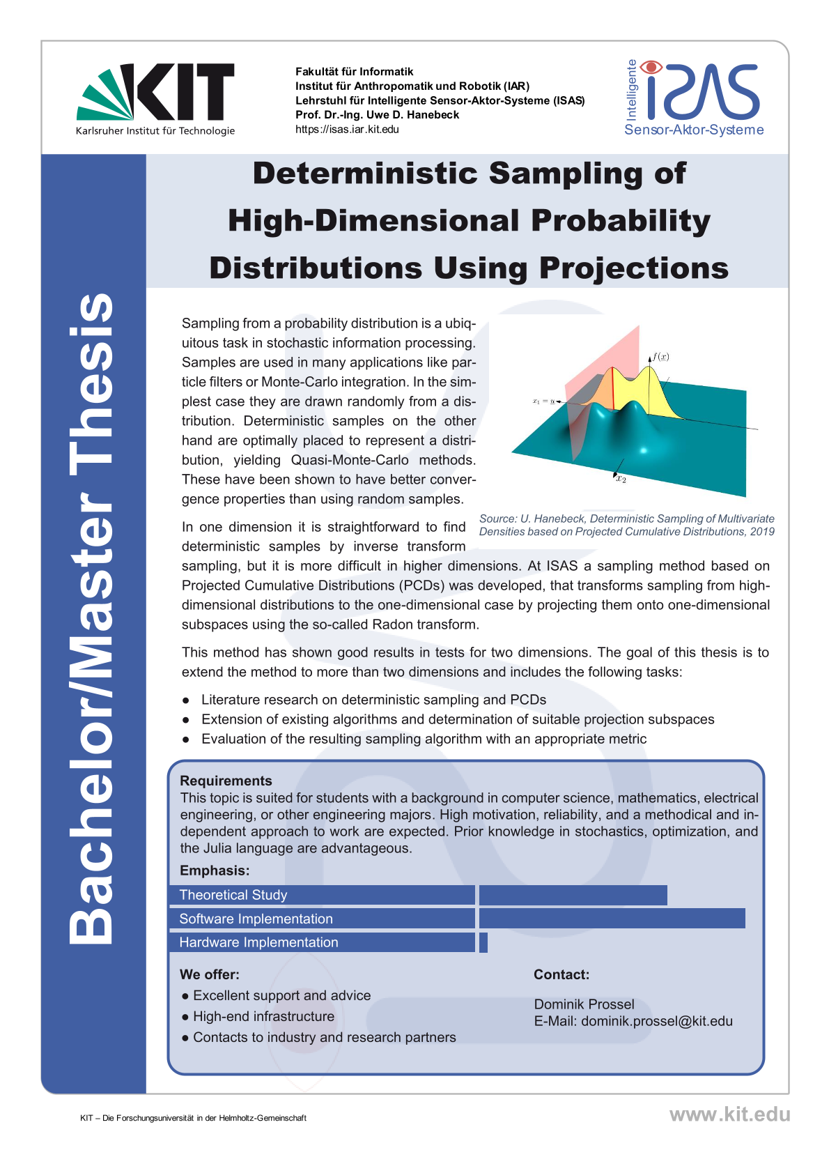 Deterministic Sampling of High-Dimensional Probability Distributions Using Projections