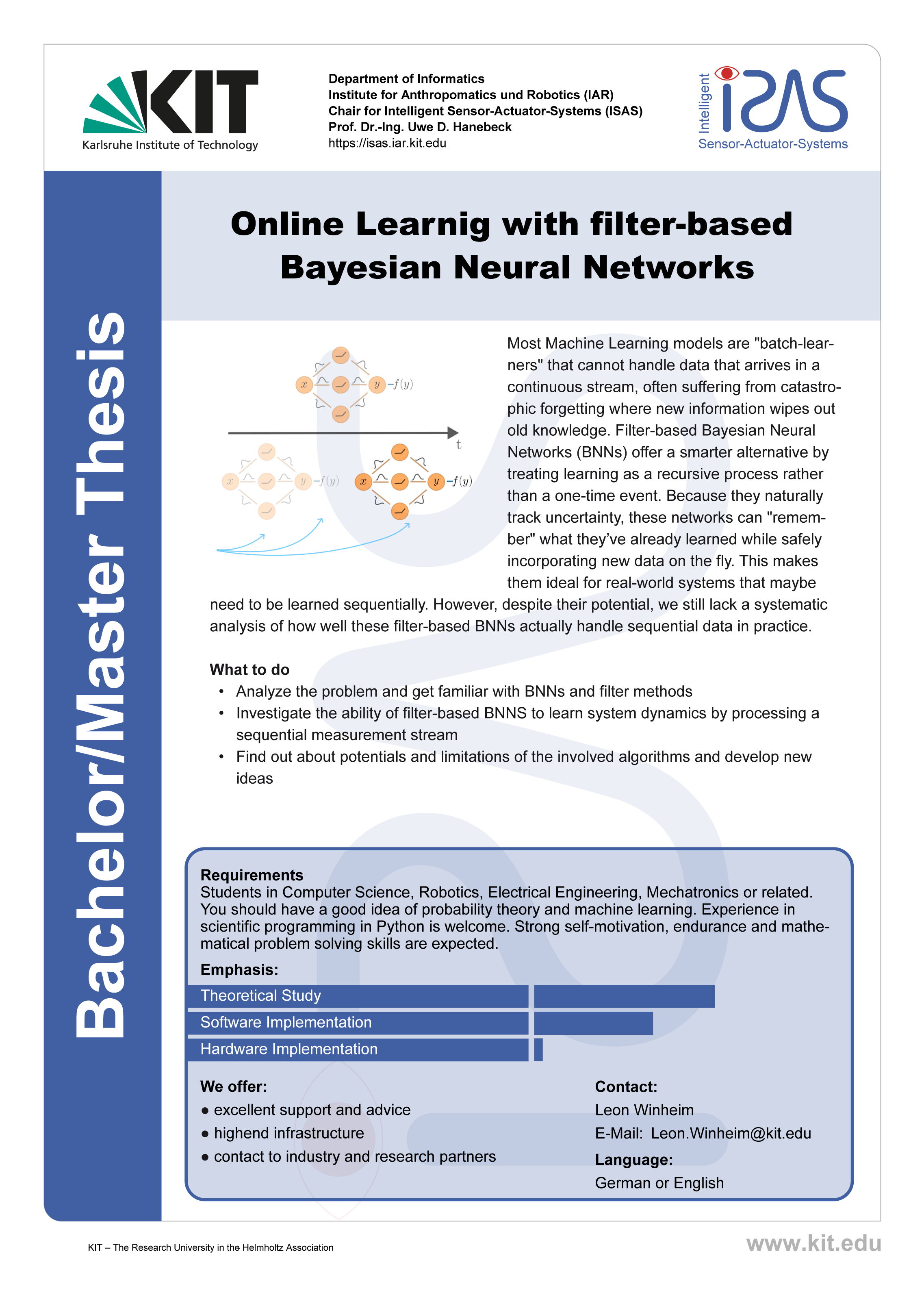 Online Learnig with filter-based
Bayesian Neural Networks